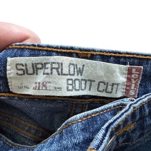 VTG Levis 518 Superlow Boot cut Jeans Women's Sz 13 Jr S Blue Vintage Retro Y2K - Picture 4 of 16